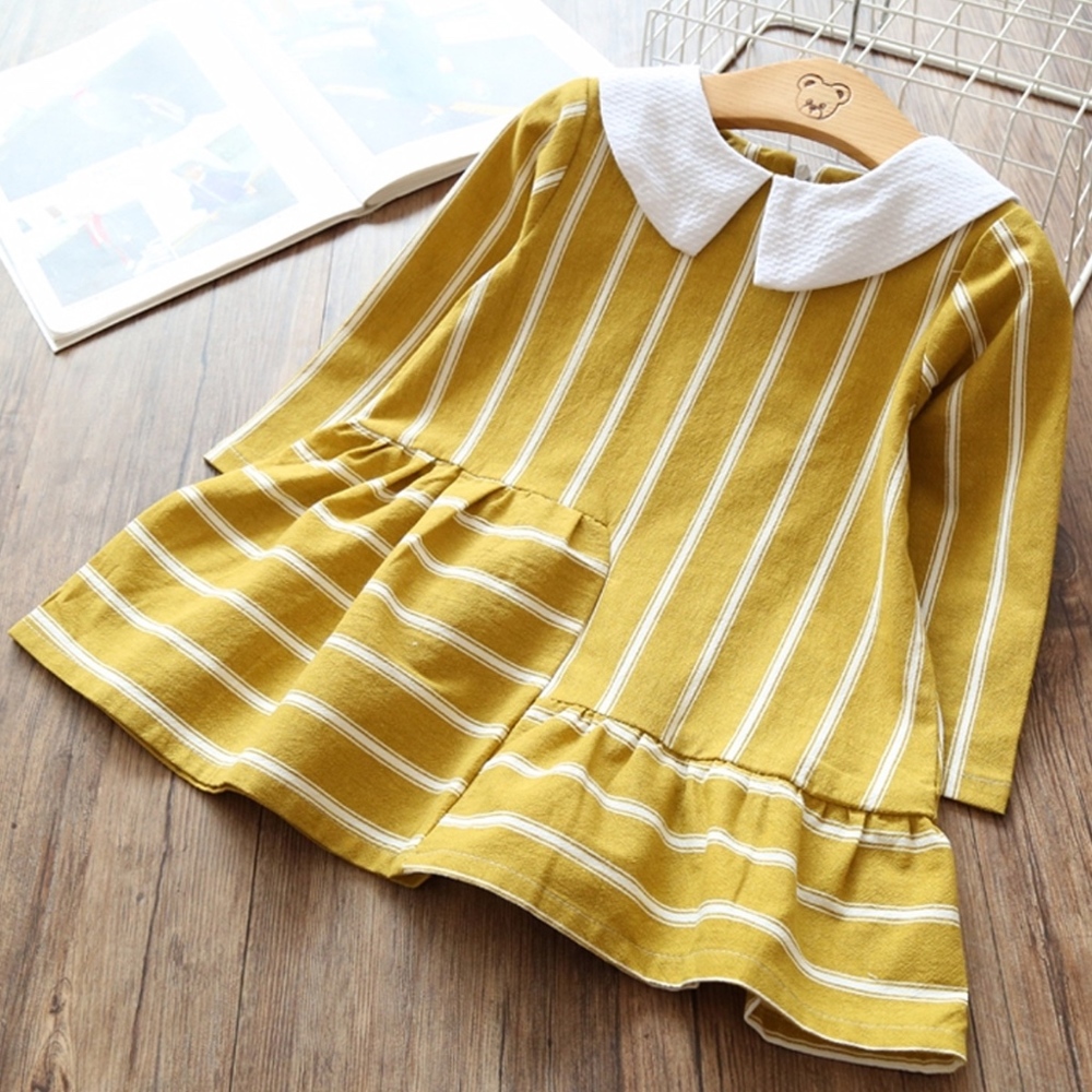Toddler Girls Collared Asymmetric Design Dress